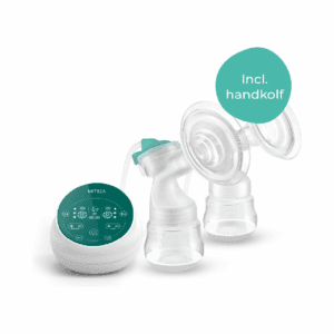 Nutrea DoubleFlow – Dubbele Elektrische Borstkolf (3‑fasen, per borst instelbaar, 150 ml flesjes)